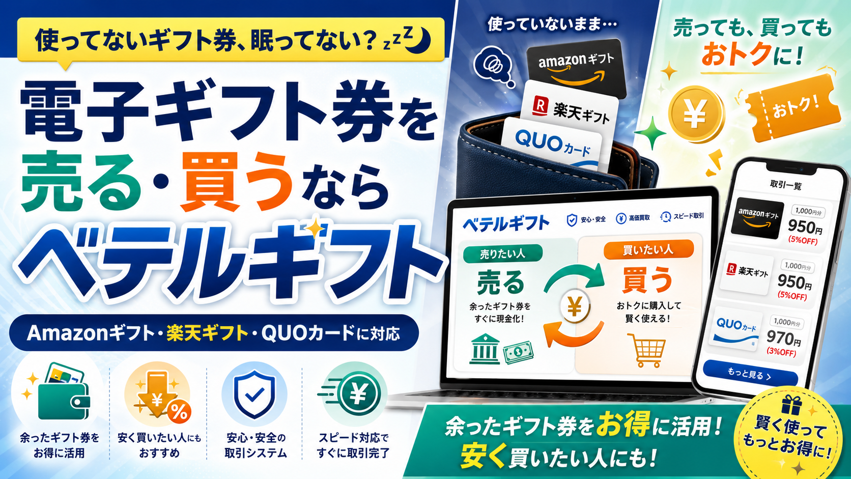 電子ギフト券を売る・買うならベテルギフト